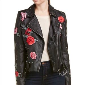 Bagatelle Embroidered leather jacket